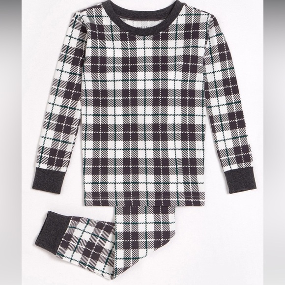 Petit Lem Other - Petit Lem grey green plaid family Christmas holiday pajamas NWT size 8